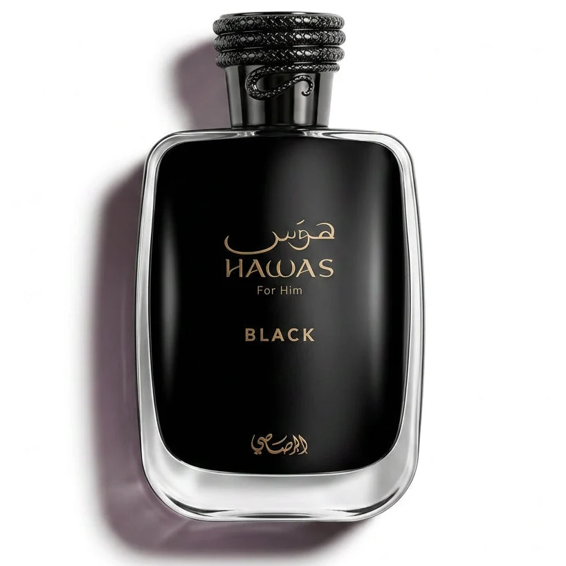Rasasi Hawas Black perfume bottle